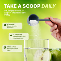 Nature's Pure Blend measuring scoop ready for precise daily servings