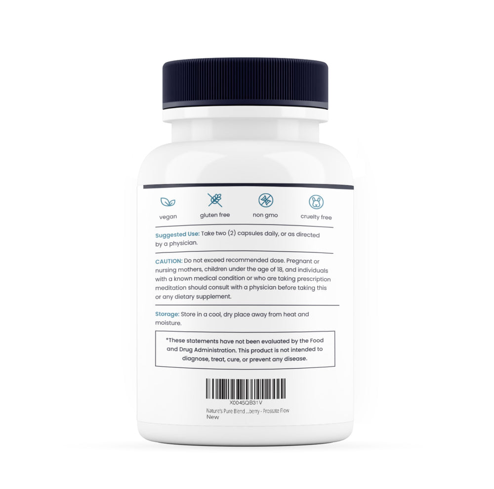 Nature's Pure Blend Prostate Flow bottle in hand during daily routine