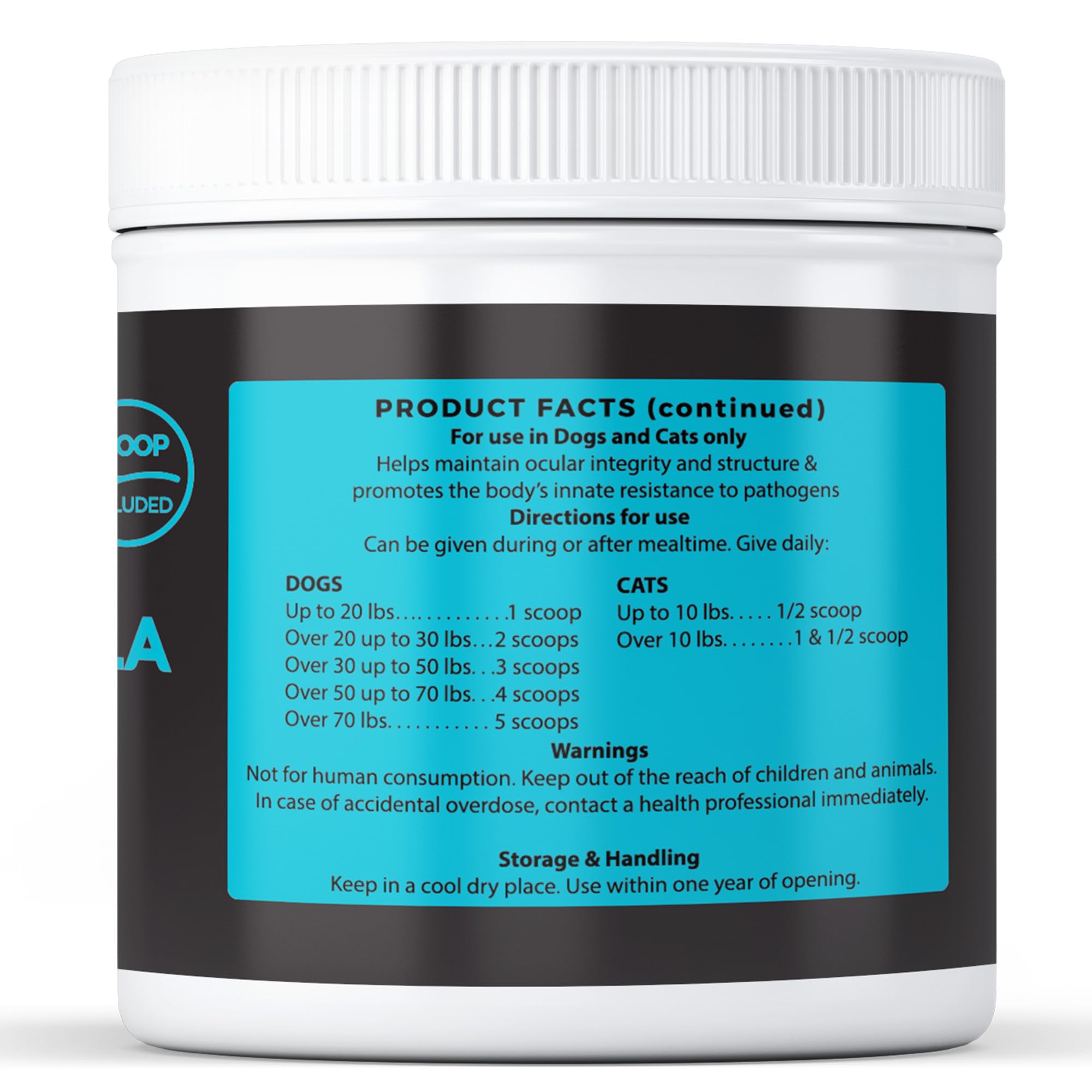 Nature's Pure Edge L-Lysine powder jar ready for routine pet care.