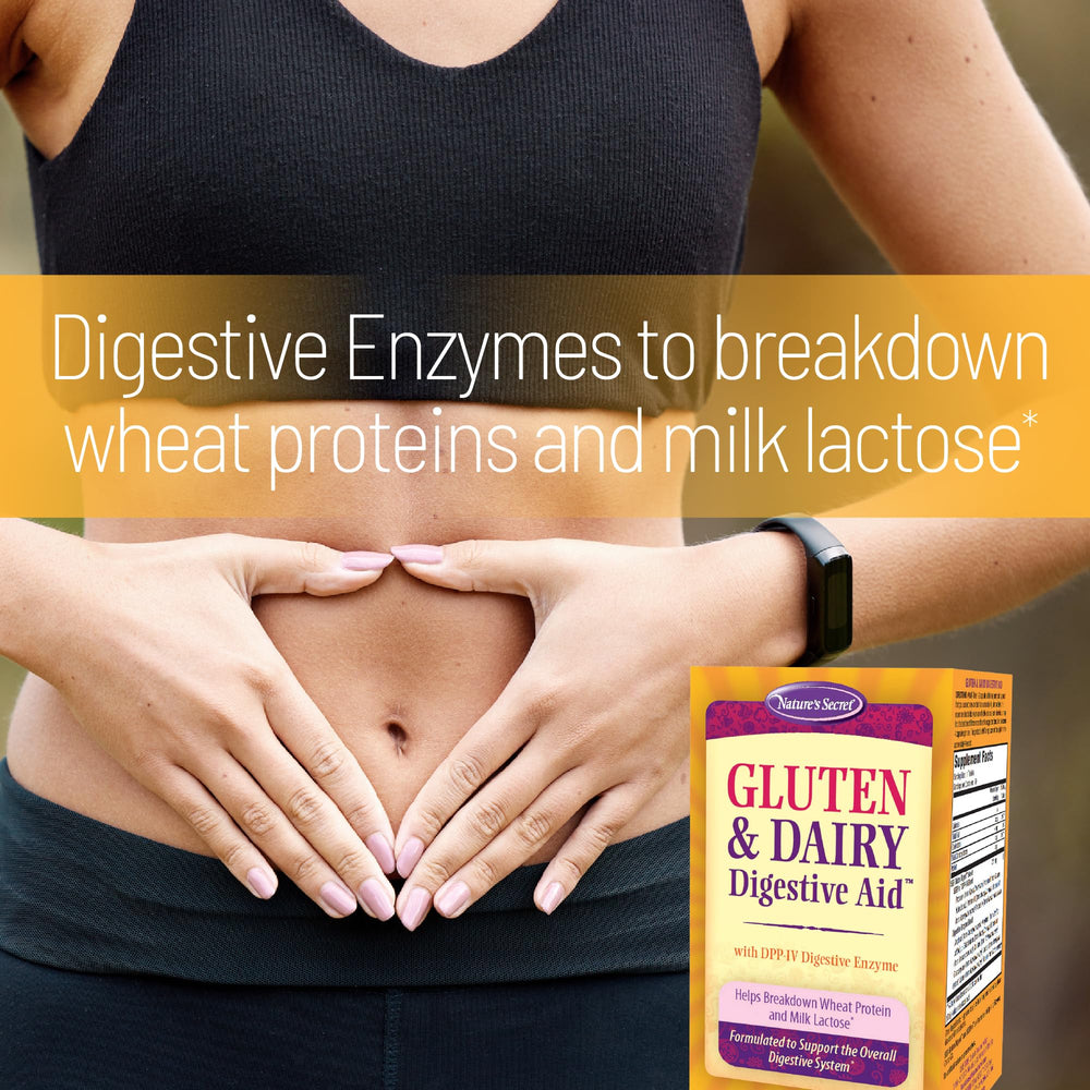 Nature's Secret digestive aid for meals helps manage trace gluten or dairy when eating out