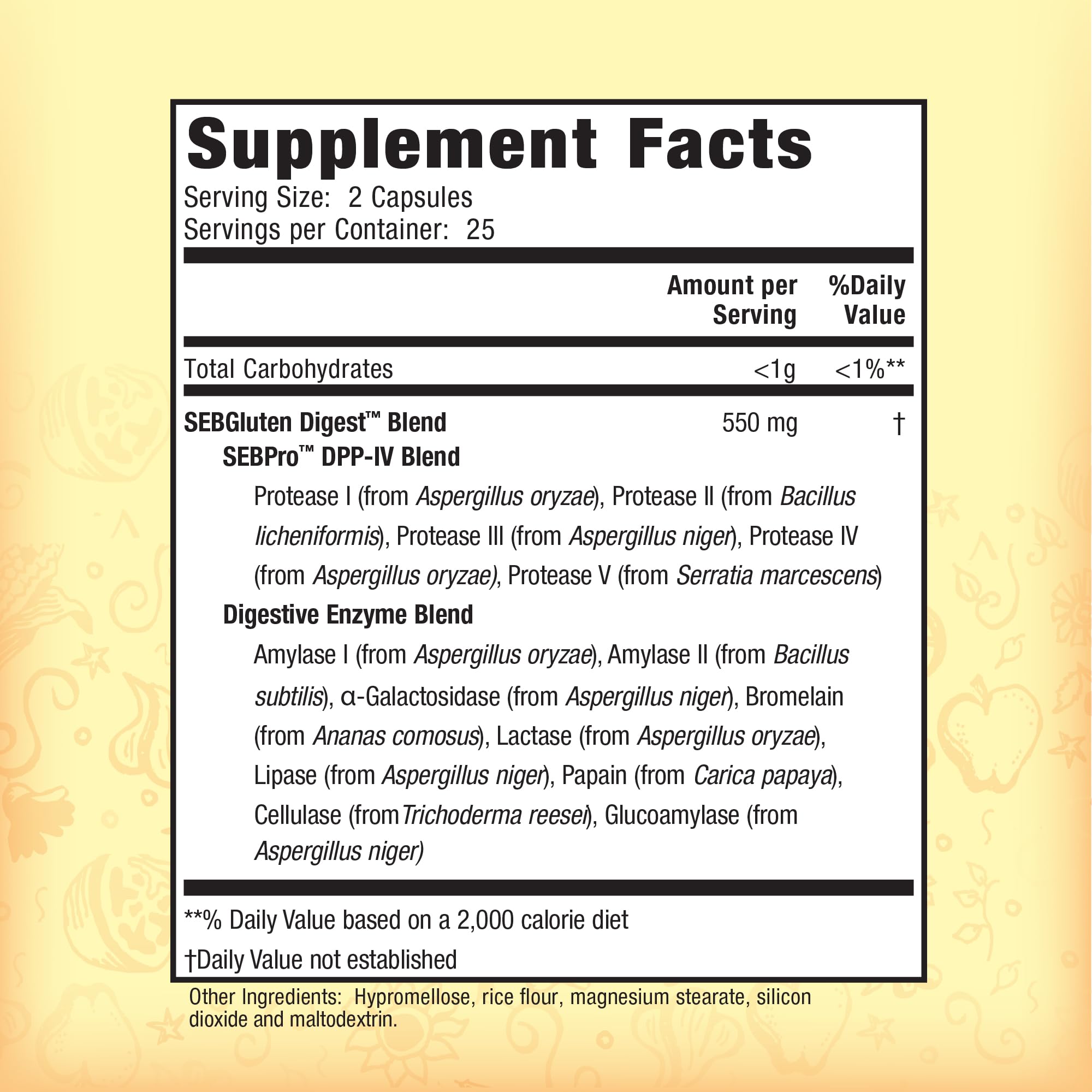 Nature's Secret gluten and dairy digestive aid capsules ready to take with meals