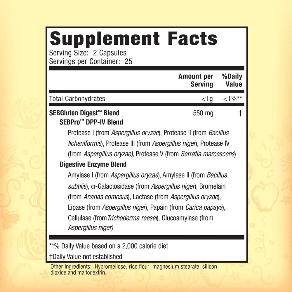 Nature's Secret gluten and dairy digestive aid capsules ready to take with meals