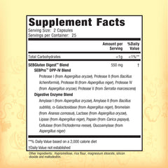 Nature's Secret gluten and dairy digestive aid capsules ready to take with meals