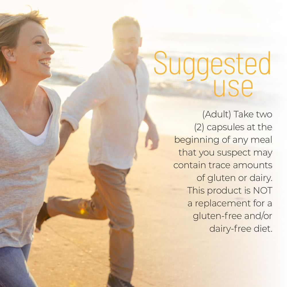 Nature's Secret gluten and dairy digestive aid label on packaging highlights enzyme benefits