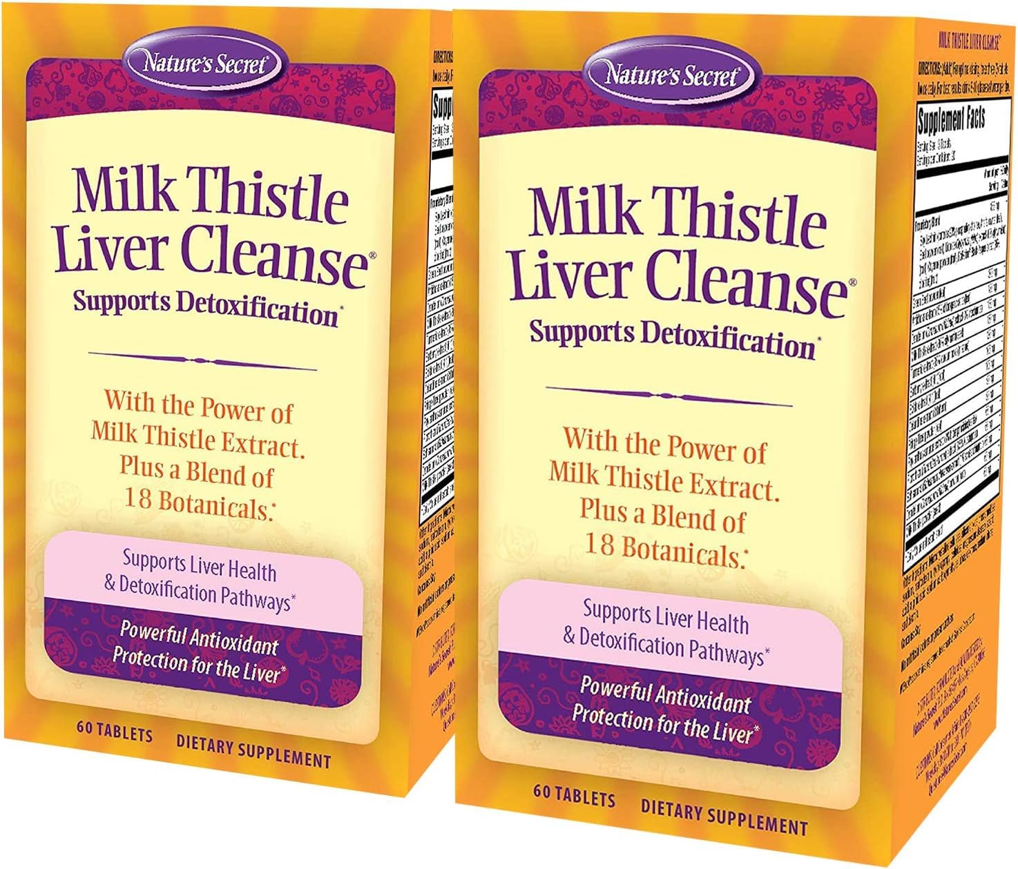 Nature's Secret Milk Thistle Liver Cleanse bottle front view with herbal blend and label