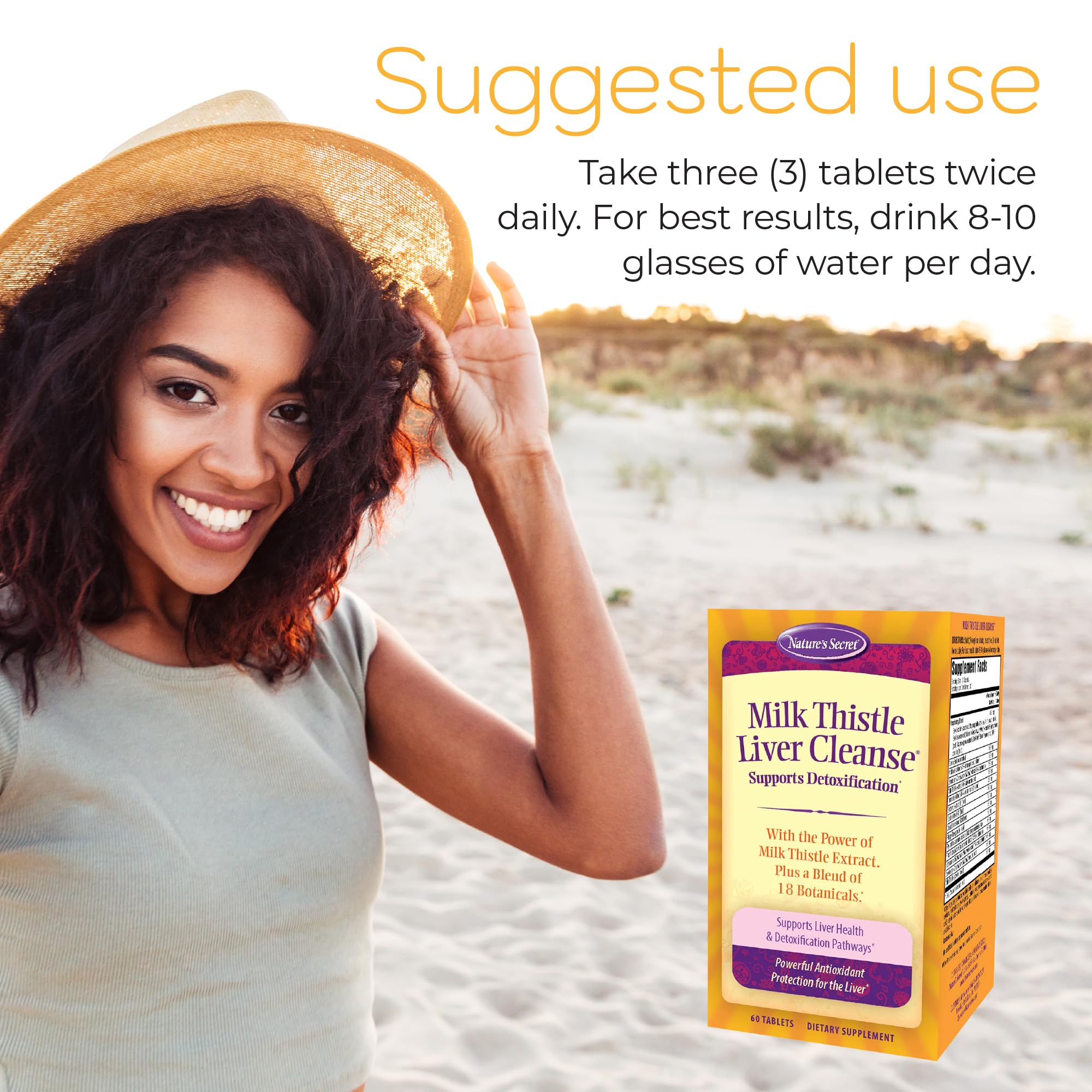 Packaging imagery of beet and artichoke visuals on Nature's Secret Cleanse
