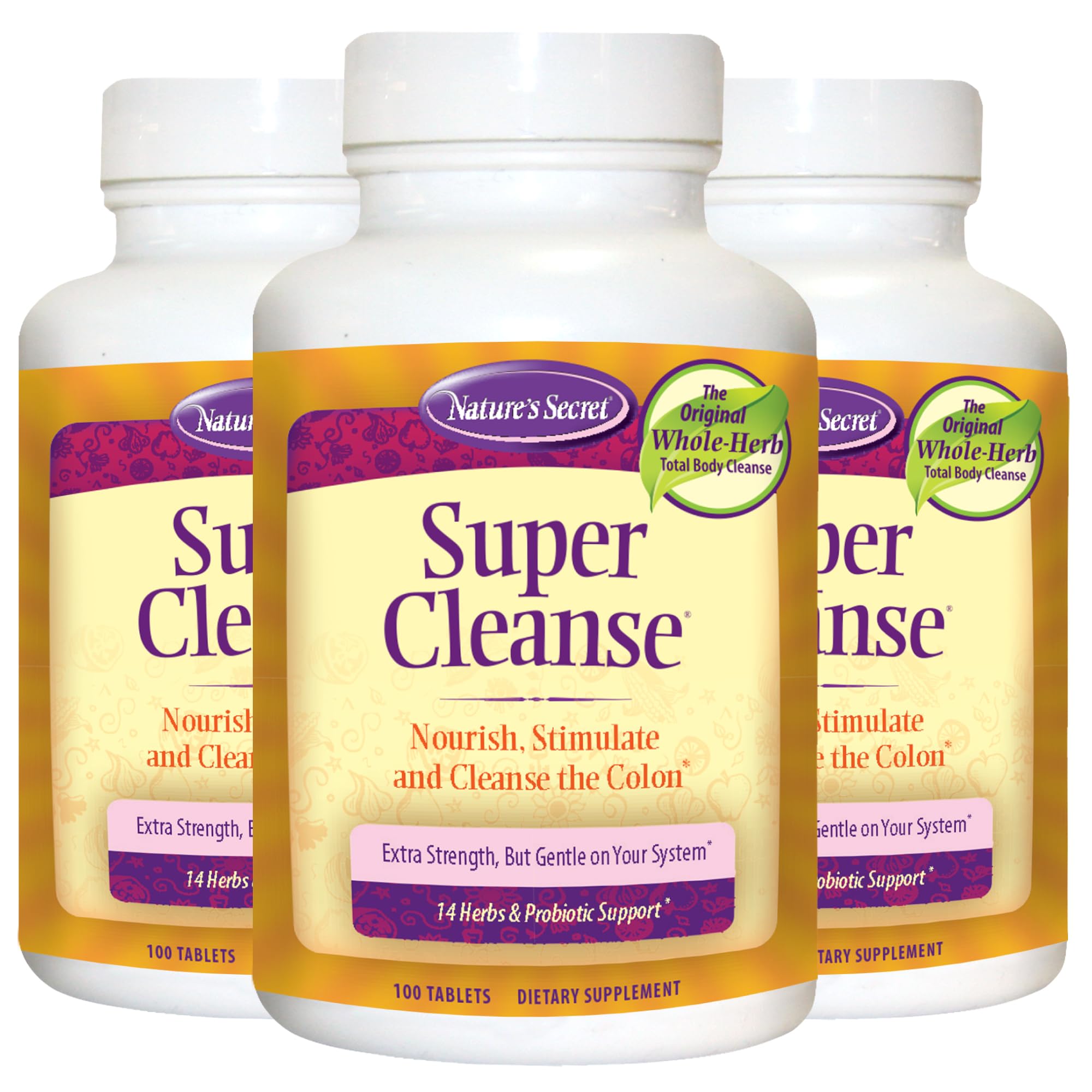 Nature's Secret Super Cleanse bottle front for daily digestive support