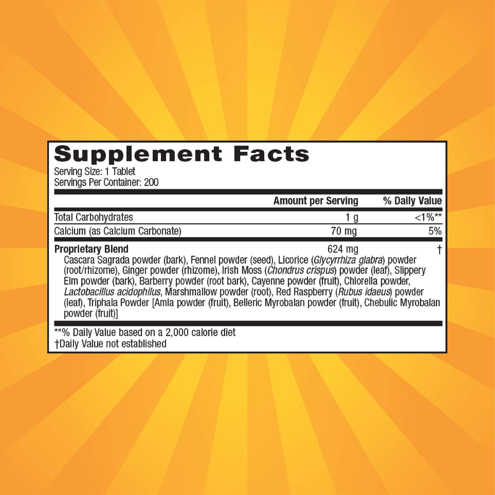 Nature's Secret Super Cleanse bottle label close-up highlighting herbal blend for detox routines.