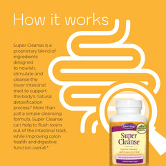 Nature's Secret Super Cleanse label detail shows a clean formula with no artificial colors