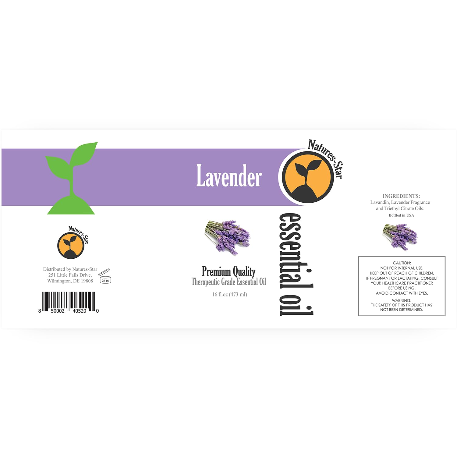 Natures-Star Lavender oil amber glass bottle close-up for premium storage.