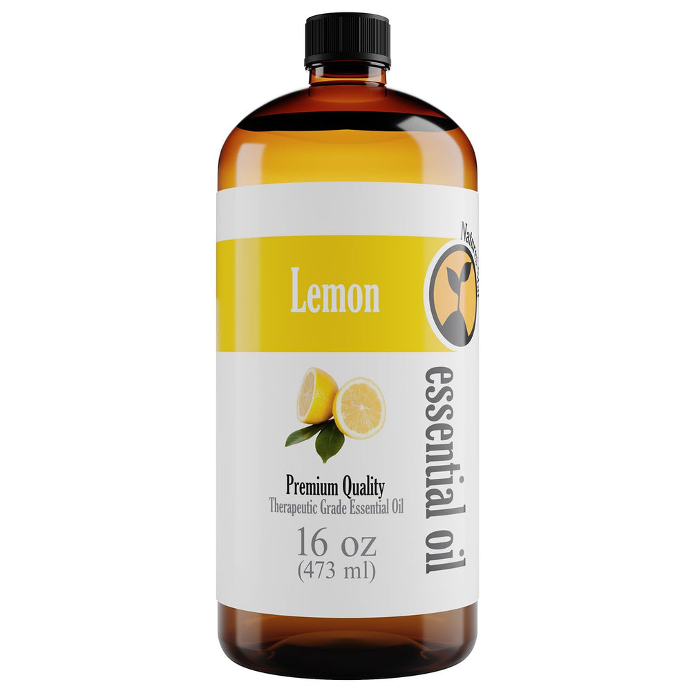 Natures-Star Lemon essential oil 16oz bottle for diffusion and freshening spaces.