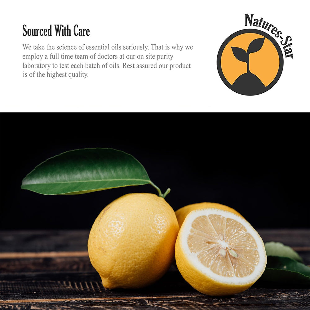 Natures-Star lemon essential oil for massage blends with carrier oils.
