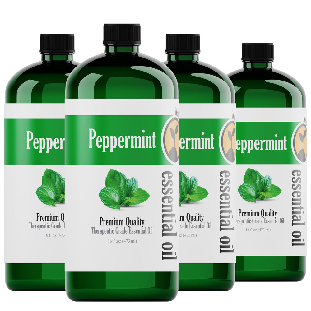 Natures-Star Peppermint Oil 4-pack with dispenser cap for easy, mess-free use.