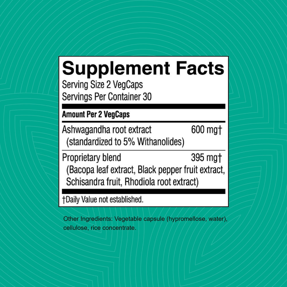 Nature's Sunshine Ashwagandha bottle label conveys quality and heritage