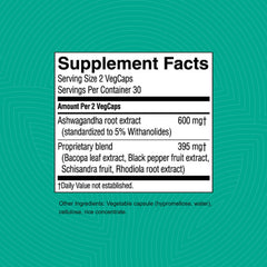 Nature's Sunshine Ashwagandha bottle label conveys quality and heritage