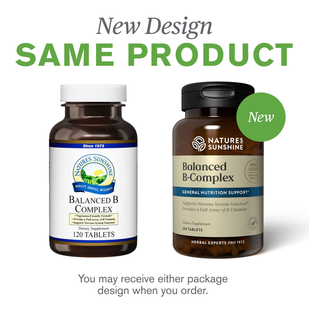 Nature's Sunshine Balanced B-Complex digestion support imagery