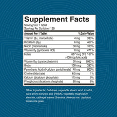 Nature's Sunshine Balanced B-Complex dosage chart emphasizes daily values