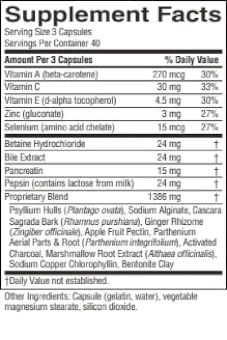 Nature's Sunshine Bowel Detox capsules closeup highlights fiber and enzyme blend benefits.