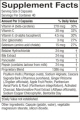 Nature's Sunshine Bowel Detox capsules closeup highlights fiber and enzyme blend benefits.