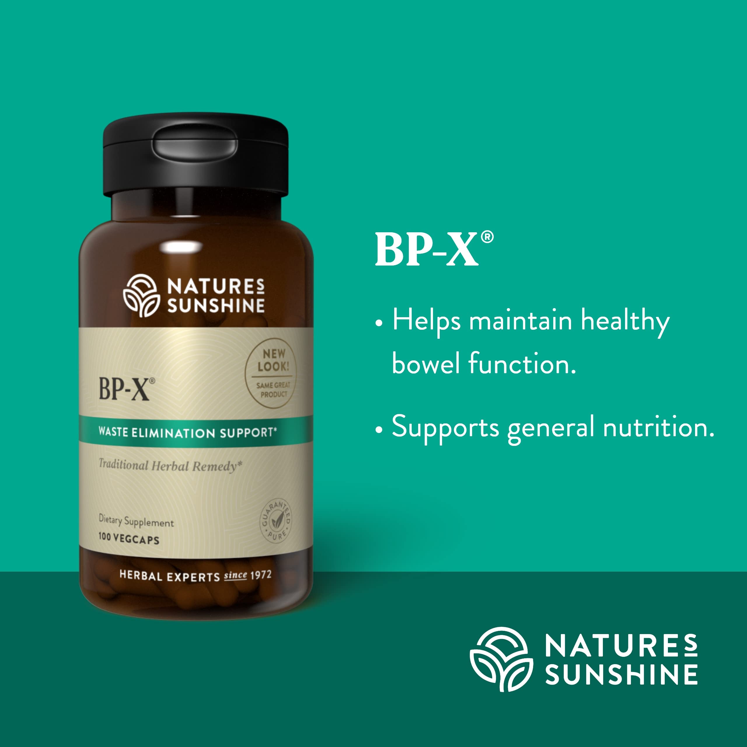 Nature's Sunshine BP-X packaging box displaying product branding and counts.
