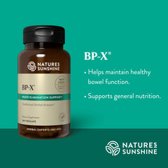 Nature's Sunshine BP-X packaging box displaying product branding and counts.