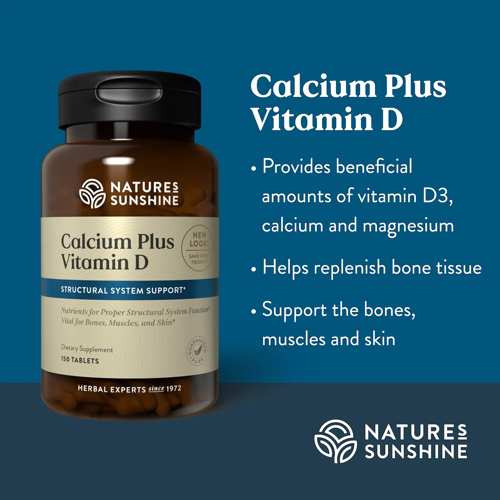 Nature's Sunshine Calcium Plus with vitamin D3 supports winter nutrition.