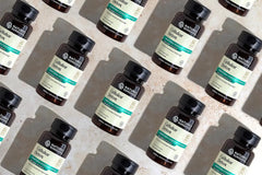 Close-up of Cellular Detox ingredients with gentian root and cascara in view