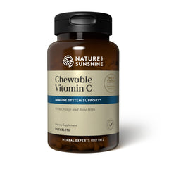 Nature's Sunshine Vitamin C 250mg chewables bottle front for daily wellness