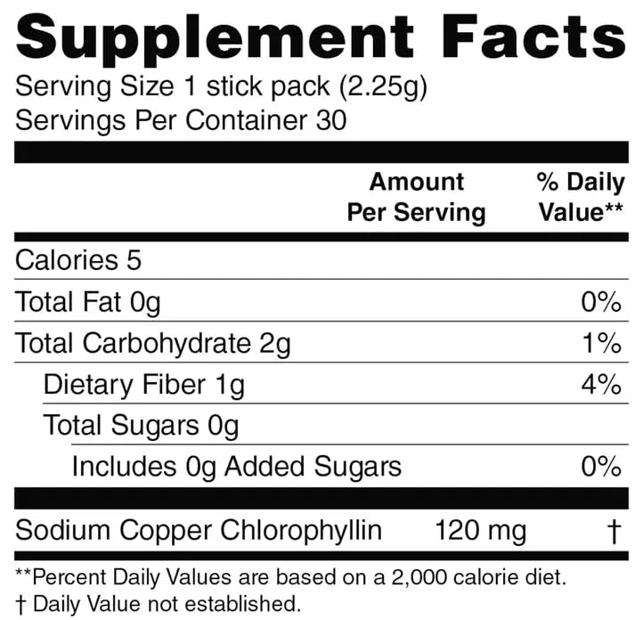 Nature's Sunshine Chlorophyll stick packs for everyday wellness on the go