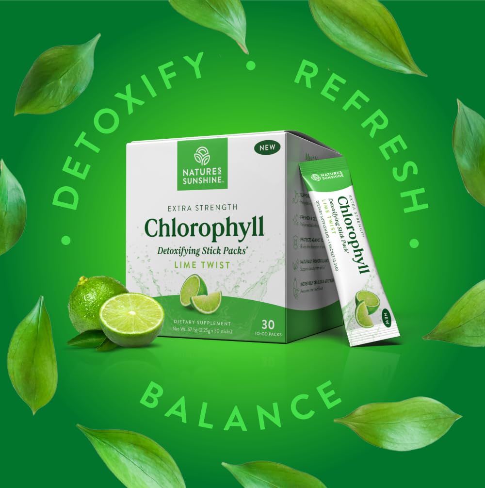 Nature's Sunshine Chlorophyll Stick with 50-year heritage badge
