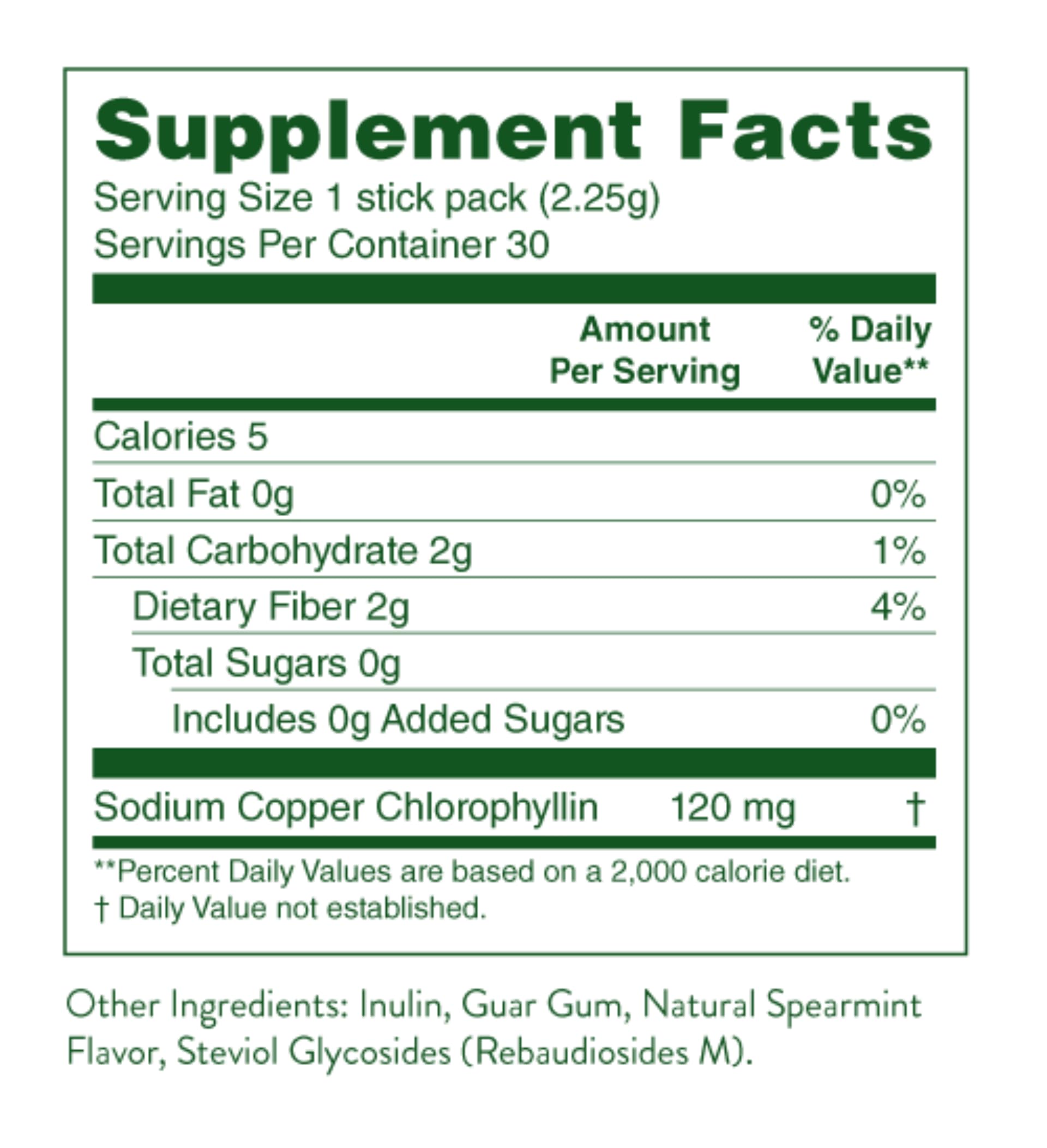 Nature's Sunshine Chlorophyll Stick Packs come in eco-friendly packaging for sustainability.