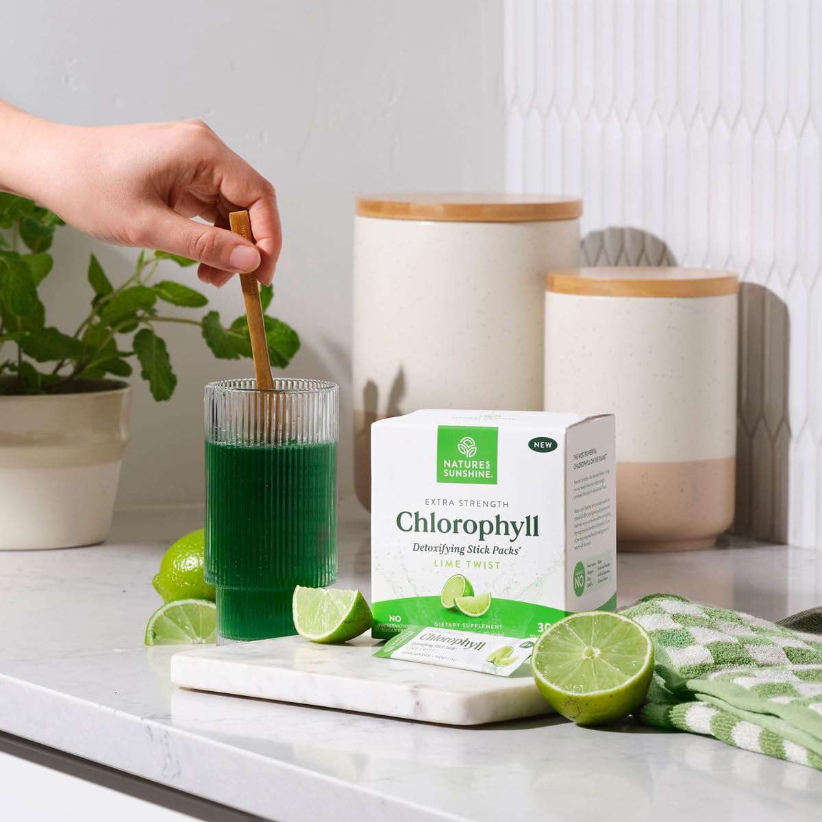 Nature's Sunshine Chlorophyll Stick featuring prebiotic fiber