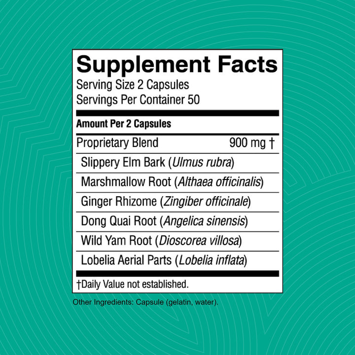 Nature's Sunshine CLT-X marshmallow root capsules support mucous membranes comfort