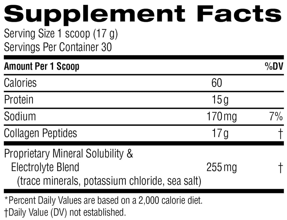 Nature's Sunshine collagen powder label closeup highlights non-GMO and dairy-free claims