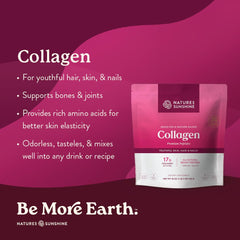 Nature's Sunshine collagen powder scoop demonstrates easy daily use in drinks