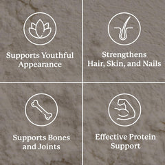Nature's Sunshine collagen powder close-up highlights pure fine texture for smooth mixing