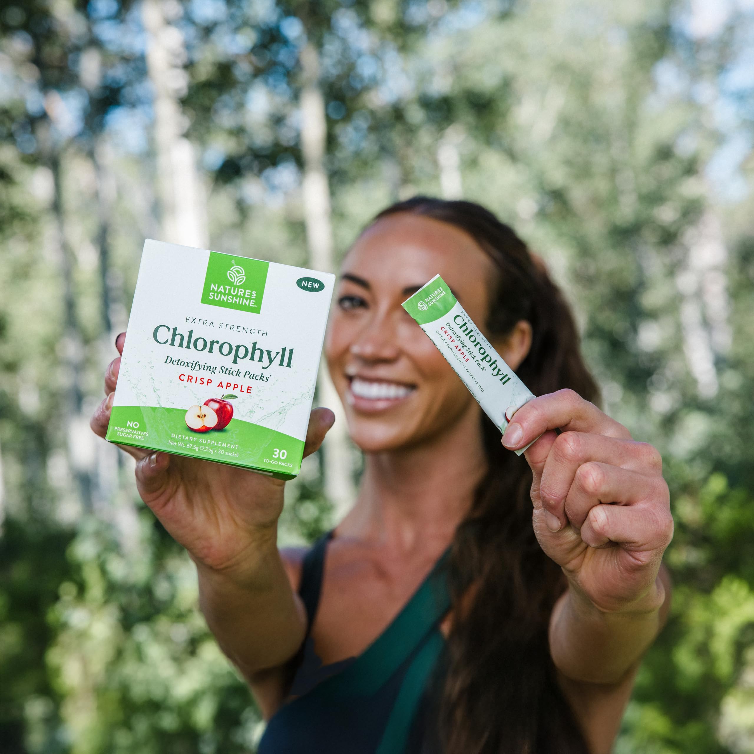 Nature's Sunshine eco-friendly packaging for chlorophyll sticks