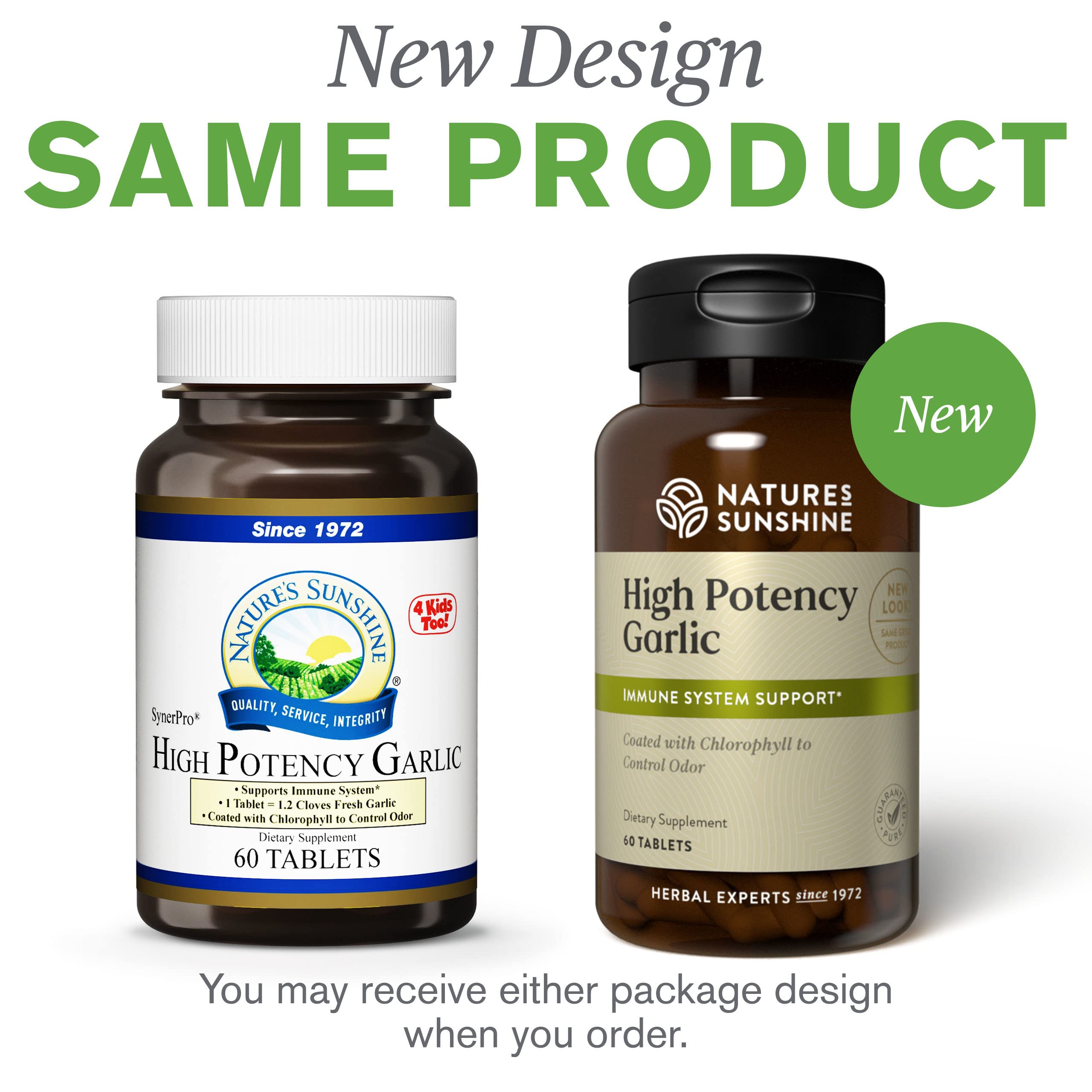 Nature's Sunshine garlic tablets ready for daily routine and easy swallowing