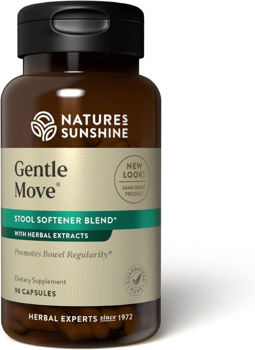 Nature's Sunshine Gentle Move bottle front, highlighting gentle daily digestive support.