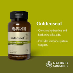 Nature's Sunshine Golden Seal capsules ready for routine use.