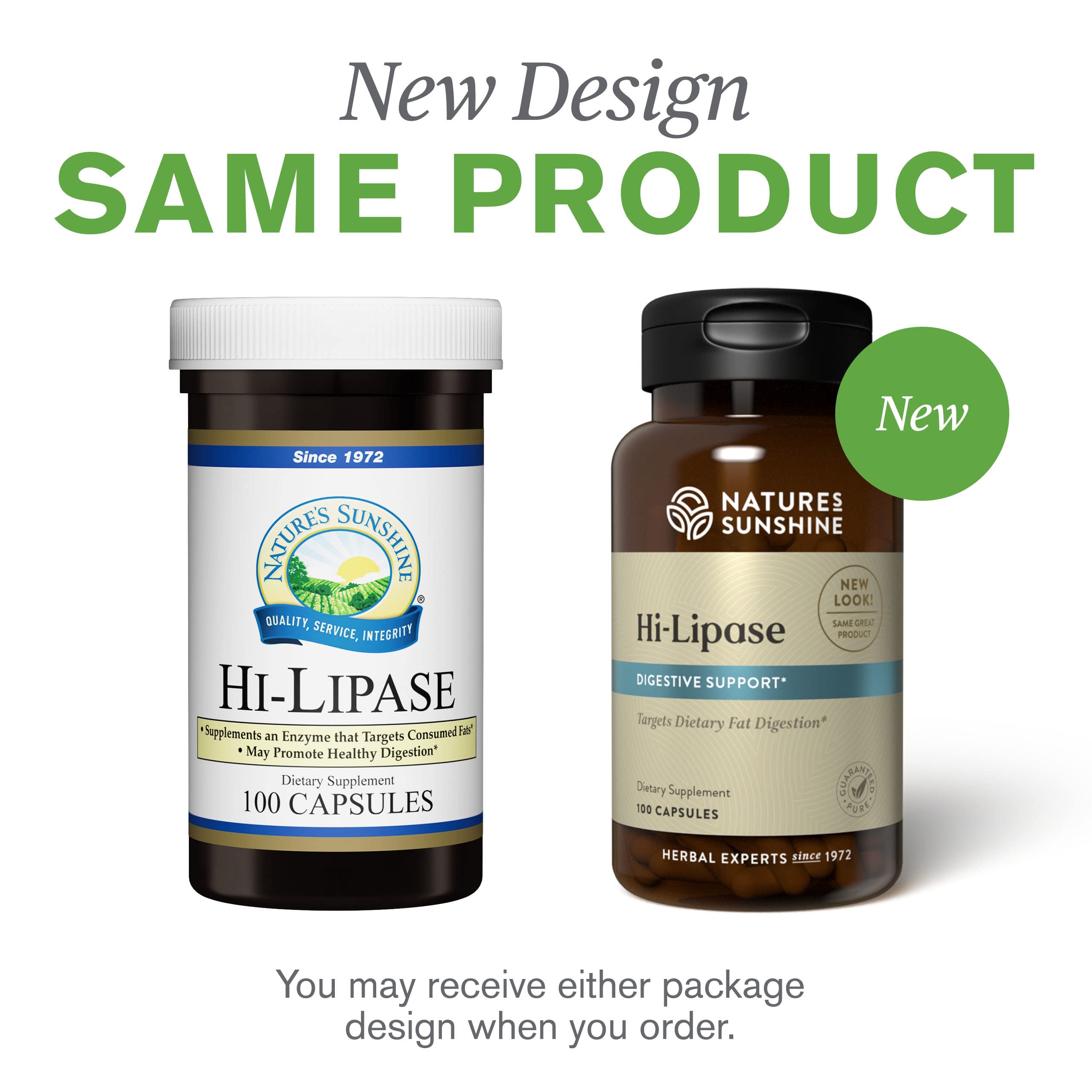 Hi Lipase bottle with glass water implies easy, consistent supplementation.