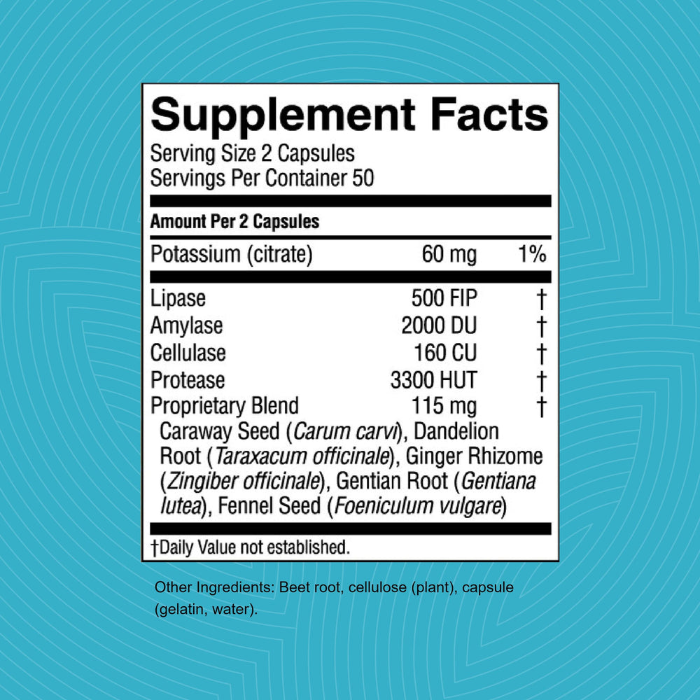 Hi Lipase label detail signals enzyme-rich formula for lipid digestion.