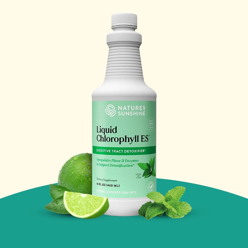 Glass of chlorophyll mixture signaling a natural energy boost