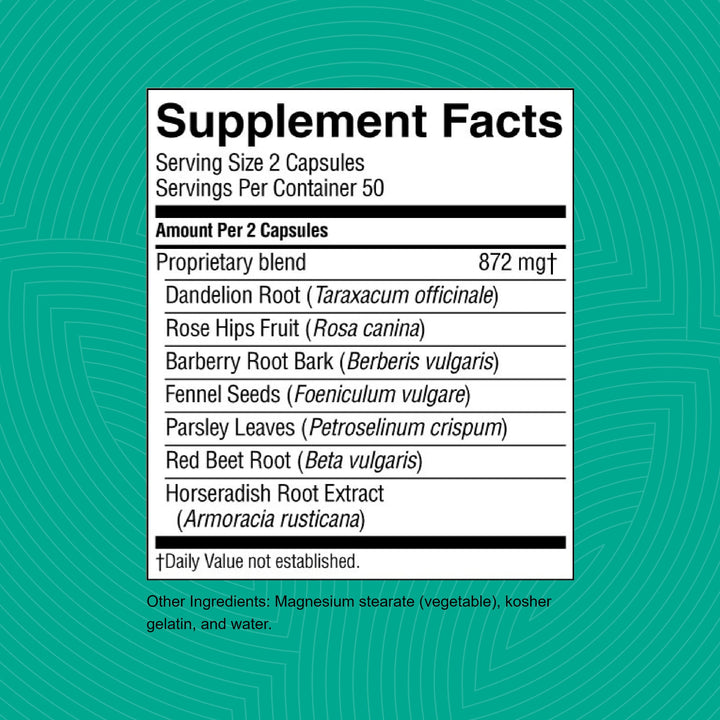 Close look at LIV-J label highlighting liver and spleen nourishment.