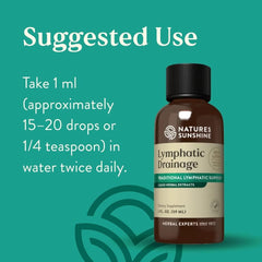 Closeup of Nature's Sunshine Lymphatic Drainage label and ingredients