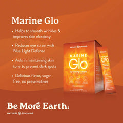 Nature's Sunshine Marine Glo package design highlighting skin and eye health
