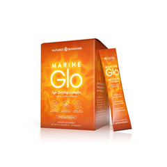 Nature's Sunshine Marine Glo stick-pack close-up for daily collagen support