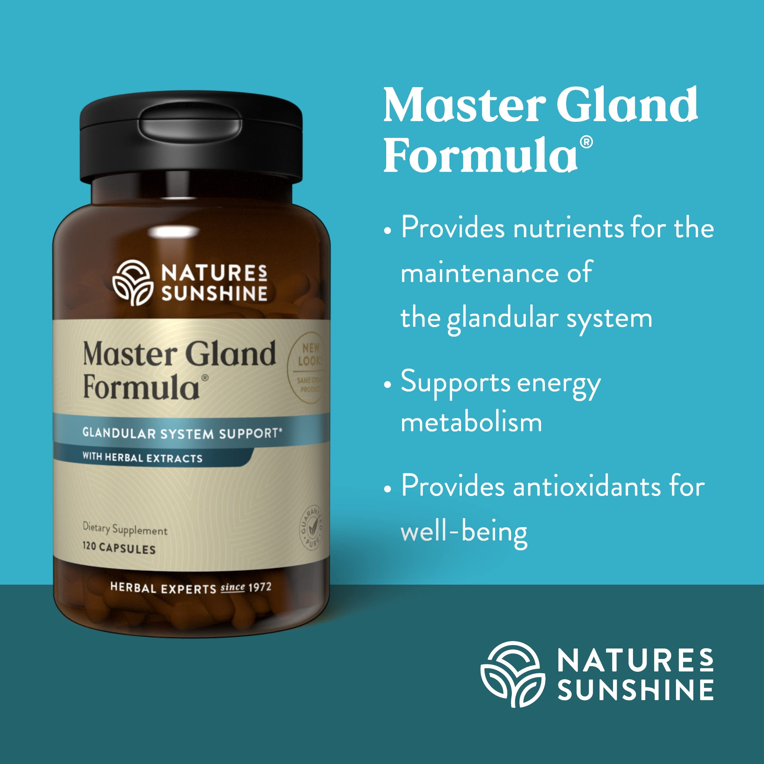 Nature's Sunshine Master Gland daily-use bottle supports consistent nutrition.