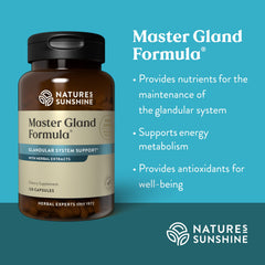 Nature's Sunshine Master Gland daily-use bottle supports consistent nutrition.