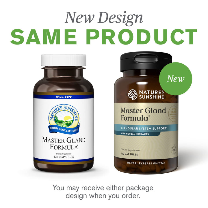 Nature's Sunshine Master Gland herbal base reflects quality and tradition.
